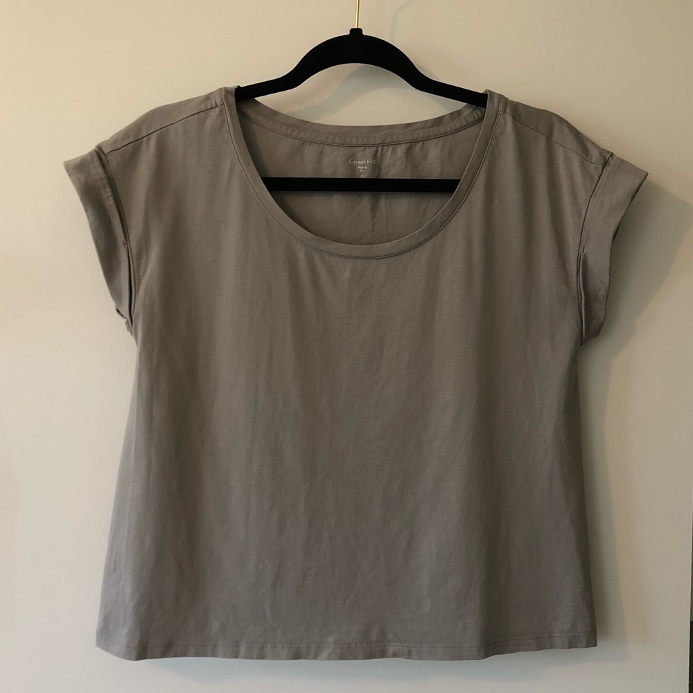 Garnet Hill Pima Cropped Boxy Tee